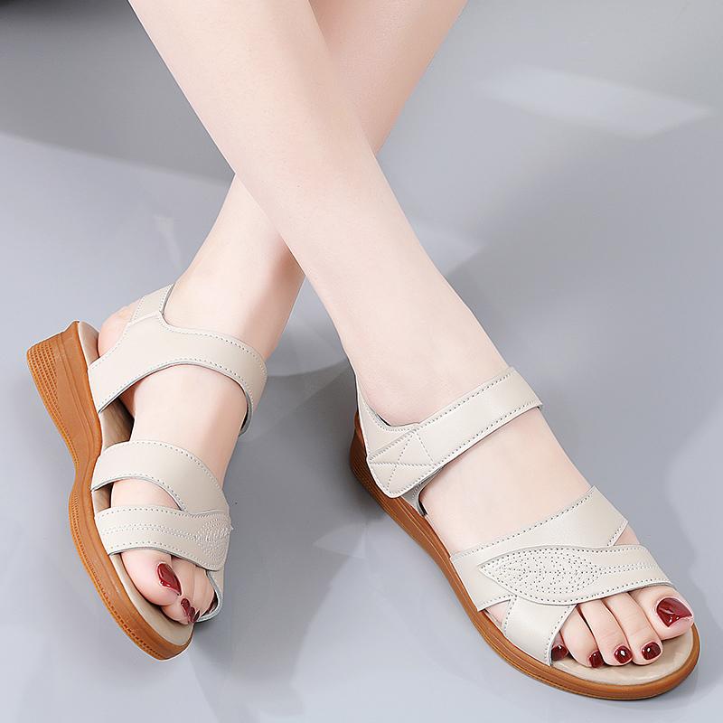 Women Summer Flats Sandals Outdoor Dressy Open Toe Casual Girls Big Size Black Sandals