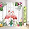 Tropical Palm Tree Travel Camping Car Shower Curtains Summer Ocean Surfboard Beach Camper RV Flamingo Bathroom Decor with Hooks