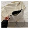 Neue Koreanische Stil Einfarbige Kunstleder Schultertasche für Damen Modische Crossbody Tasche Kleine Halbmond Clutch