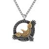 Gold Silver Eagle Crow Raven Nordic Odin Viking Amulet Necklaces Pendant Chain Unisex Men Women Protect Talisman Health Lucky Jewelry