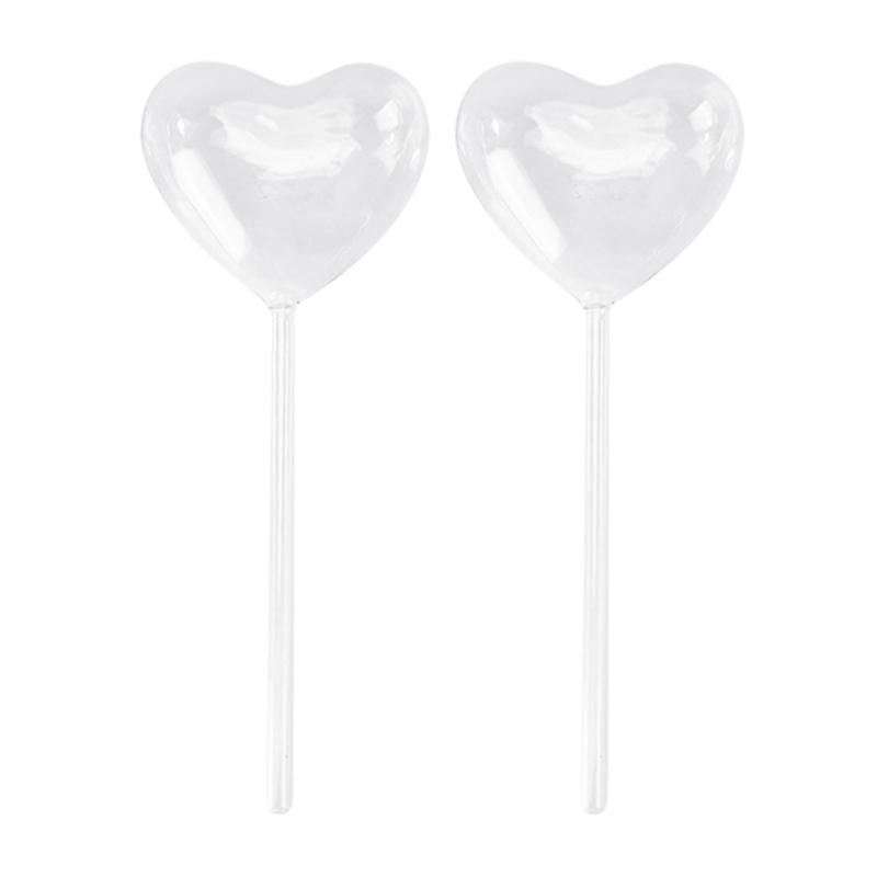 2Pcs Plant Glass Watering Globes Self Watering Globes Heart Shape Self Watering Bulbs Devices Plant Watering Bulbs