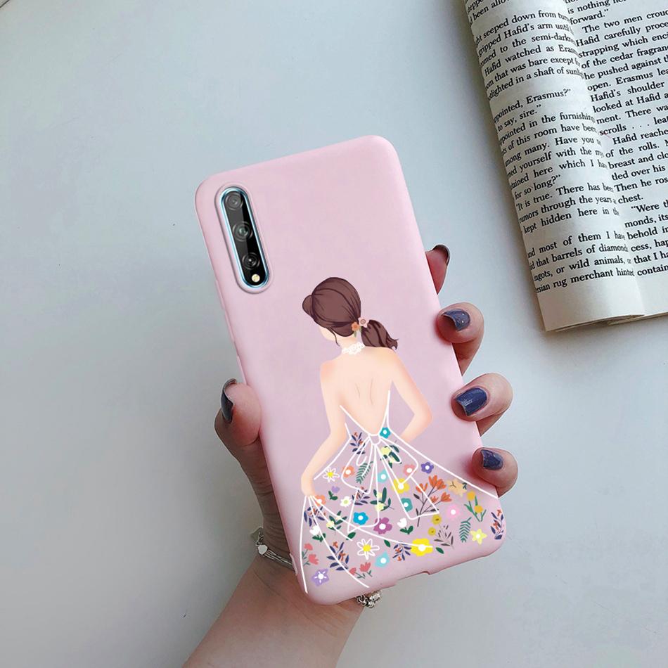 Silicone Phone Case For Huawei Y8P Y9 Prime 2019 Back Cover Cute Cat Cartoon Flower Housing Fundas For Huawei Y8P Y9Prime Cases
