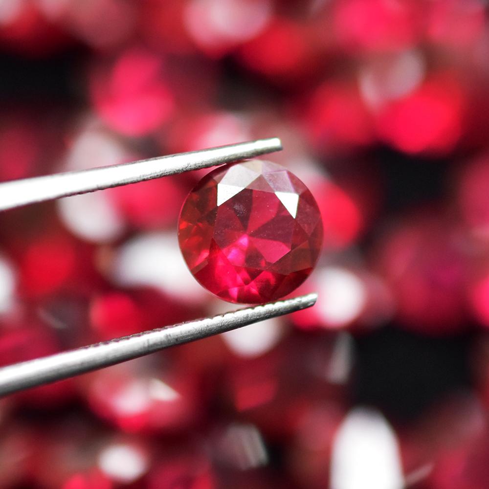 Natural Red Ruby Loose Gemstone 10.80 ct Round Cut 5x5 mm Lot Burmese for Jewelry Making and Crafts