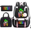 Large Capacity Schoolbag with Shoulder Strap; Student Three-piece Pencil Case Set