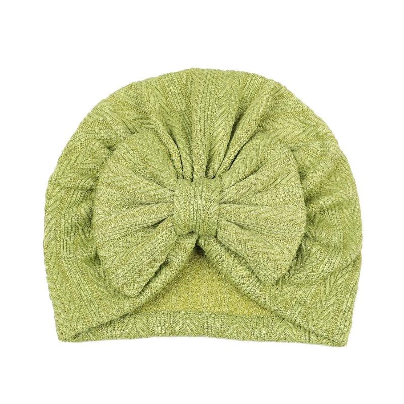 New baby hat baby hat elastic jacquard Indian hat bow windproof children's hat knitted pullover hat