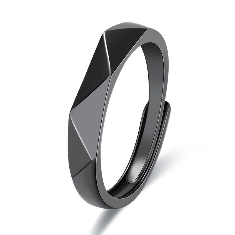 Stylish And Personalized Copper Geometric Rings Adjustable Opening Rings Couple
