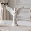 Healing Angel Sculpture 3D Printed Praying Figurine, Retro Guardian Angle Statue, Winged Women Decoration Artistic for Home Office, Housewarming Gift