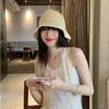 Fashion UV Protection Straw Bucket Hat Foldable Hand Weaving Outdoor Sunshade Cap Breathable Fisherman Hat for Women Beach