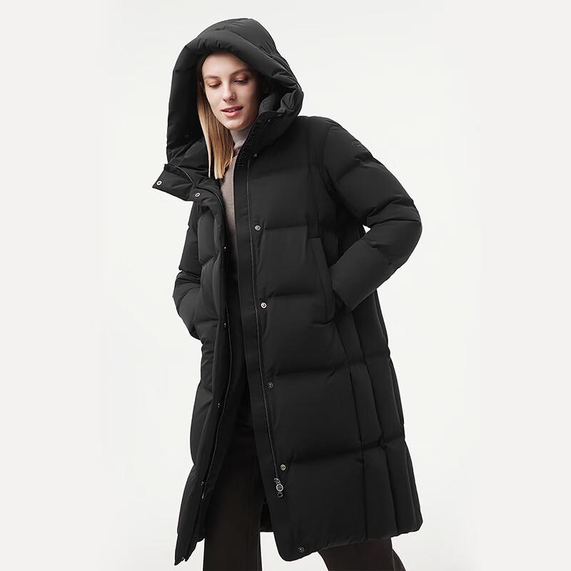 Tanboer Women's Mid-length Hooded Goose Down Jacket