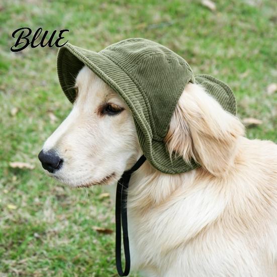 Summer Outdoor Protection Corduroy Dog Baseball Cap Cat Beach Visor Hat with Ear Stylish Pet Photography Props Holes Adjustable Puppy Sunbonnet