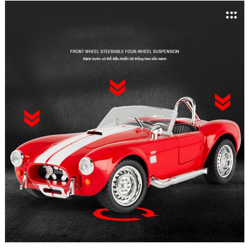 1/22 Ford Shelby Cobra 427 S/C 1965 Modello in Lega Macchinina Giocattolo Diecasts Fusione in Metallo Macchinina con Suono e Luce Giocattoli per Bambini Veicolo
