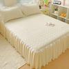 Four Seasons Universal Quilted Non-slip Korean Lace Mattress Protector and Bed Skirt.