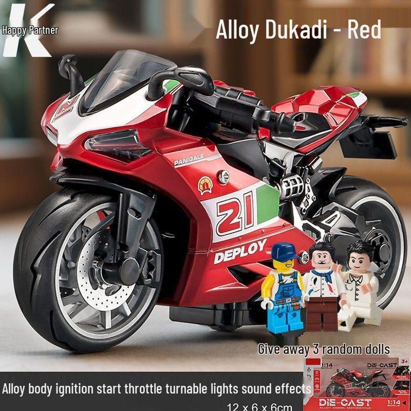 Alloy Motorcycle Model Toy for Boys - Racing Car Ornament and Decompression Toy