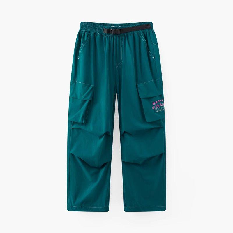 [Moisture-Wicking and Quick-Drying] Mqd Boys  Cargo Pants, Casual Pants, Summer Kidsren s Outdoor Sports Pants, Anti-Mosquito Pants Tide Green 130
