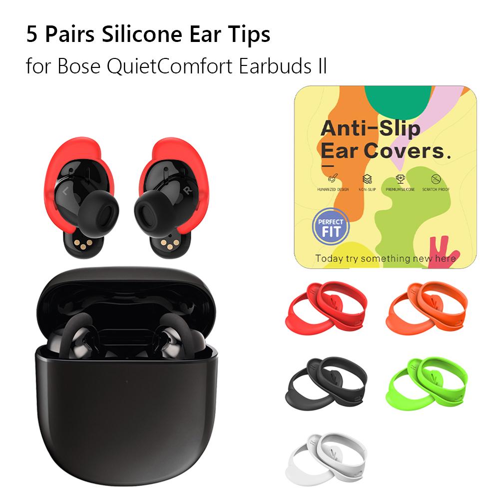 5 Pairs Earbuds Case Protective Silicone Earpads Case Replacement Anti Slip Comfortable for Bose QuietComfort Earbuds Il