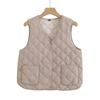 Crew neck quilted warm windproof vest down cotton vest cotton top warm jacket new autumn and winter