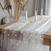 Versatile Table Runner for Holidays Faux Pearl Runner Sheer Tulle Washable Dining Room Elegant Overlay Weddings Holiday Parties Dreamy Decor