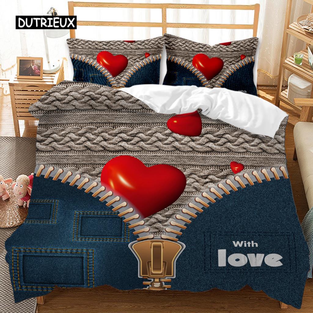 British Style Duvet Cover Set Cartoon Small Fresh I Love Paris Bedding Set for Kid Teen Polyester Paris Street Scene Quilt Cover