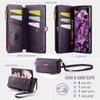 For Samsung Galaxy S20 4G/Galaxy S20 5G Case CASEME C39 RFID Blocking Zipper Wallet Stand Leather Cover with Strap