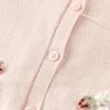 DAVE&BELLA Girls' Floral Anti-Static Cotton Cardigan Sweater