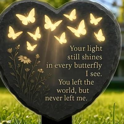 Remembrance Memorial Plaque Stake Acrylic Sympathy Grave Markers Garden Stakes Decorations for Yard Grave Cemetery