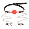 Slave Girl Set Nipple Tongs Clip Mouth Gag Silicone Ball Blug BDSM Game Supplies Nipple Stimulator Adult Sex Toys