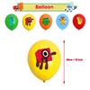 Cartoon Blocked Number Theme Birthday Party Decoration Building Background Plate Cup Balloon Backdrop Photography Prop Kid Gifts