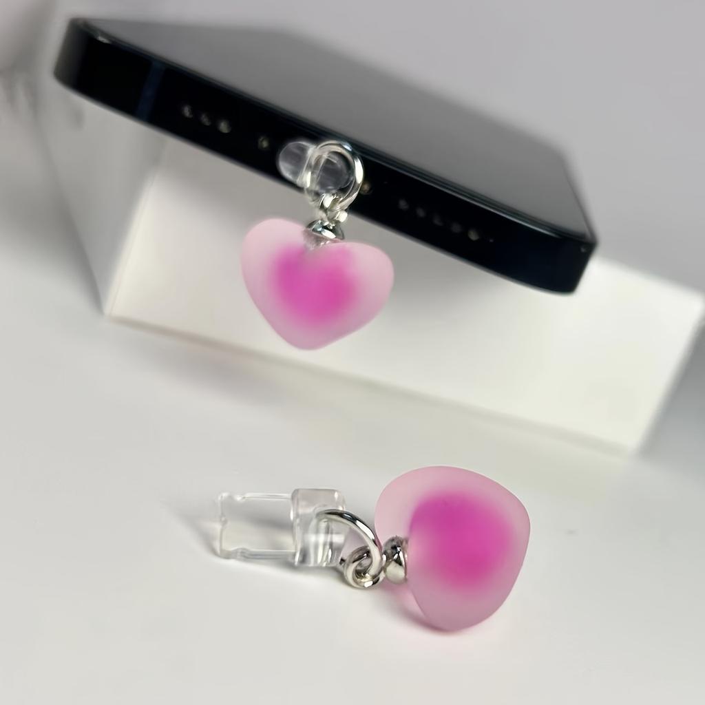 Heart-Shaped Phone Charging Port Dust Plug, Mobile Phone Decorative Pendant, Suitable For IPhone/Type-C Connectors