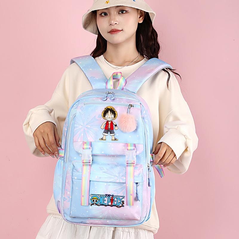 Anime One Piece Batoh Roztomilý Dámský Vodotěsný Batůžek pro Studenty, Teenagery, Děti, Narozeninové Dárky, Aktovka, Dámská Cestovní Volnočasová Taška, Ruksak, Mochila