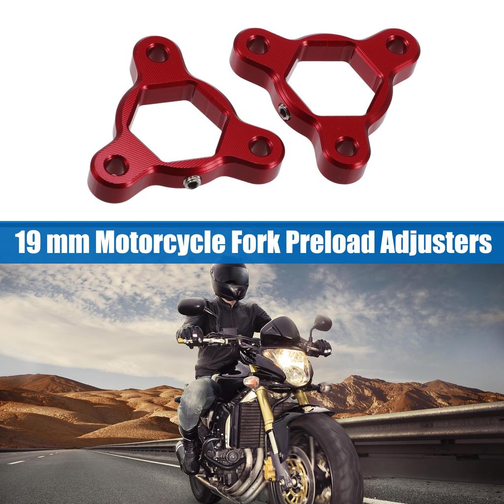 ACROPIX Initial Adjuster Red Set of 2 Motorcycle Front Fork