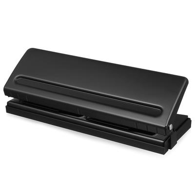 Lurrose 6-Hole Punch, Adjustable, for Planners, A5/A6 Sizes, Loose-Leaf Puncher, Binder, Office Supplies, DIY, Stationery, Black