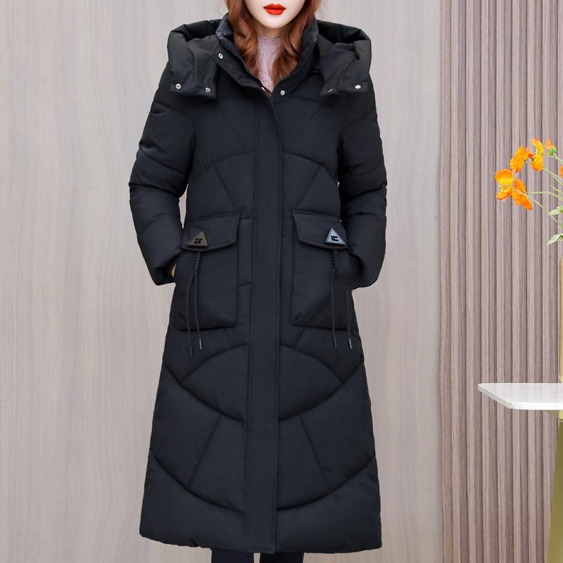 Warme lange Parkas für Frauen Mantel Mode dicke Damen Wintermäntel mit Kapuze