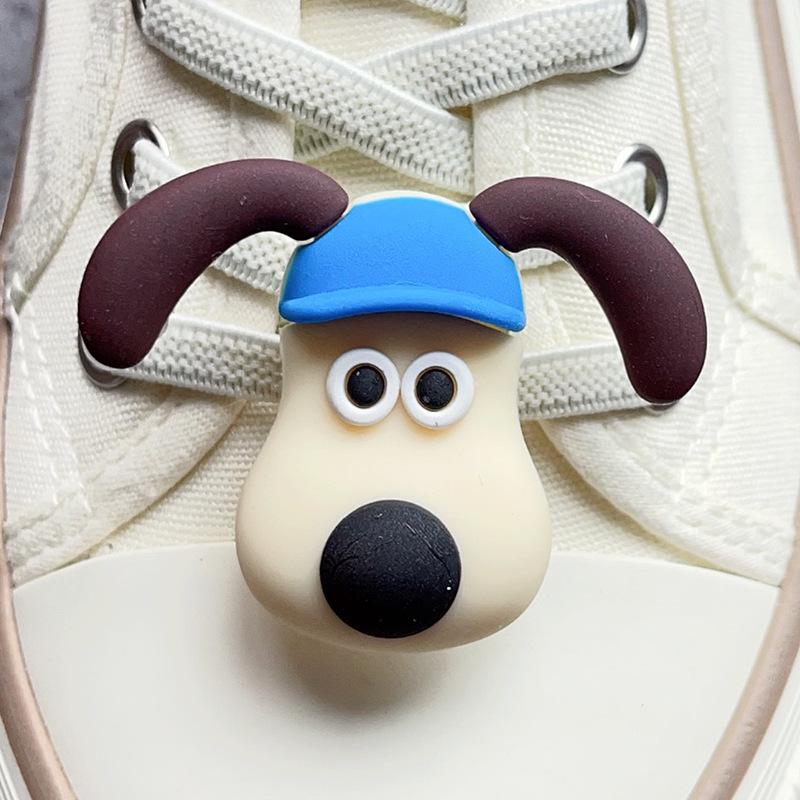 Cute Pilot Dog Shoe Lace Buckle with Cola & Hamburger Design