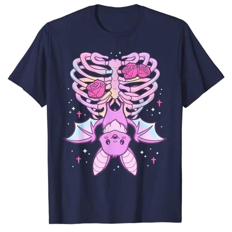 

Каваи Пастельный Готический Милый Жуткий Скелет Летучей Мыши Футболка Аниме Вейпорвейв Эстетическая Одежда Графическая Футболка Топы Костюм на Хэллоуин Подарки 4XL темно-синий