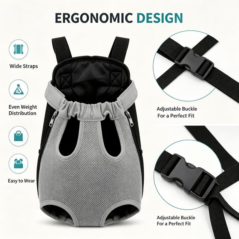 Pet Carrier Bag Dog Carrier Cat Carrier Front Backpack Breathable Mesh Pet Chest Bag Hands Free Travel Bag for Small Dogs Cats
