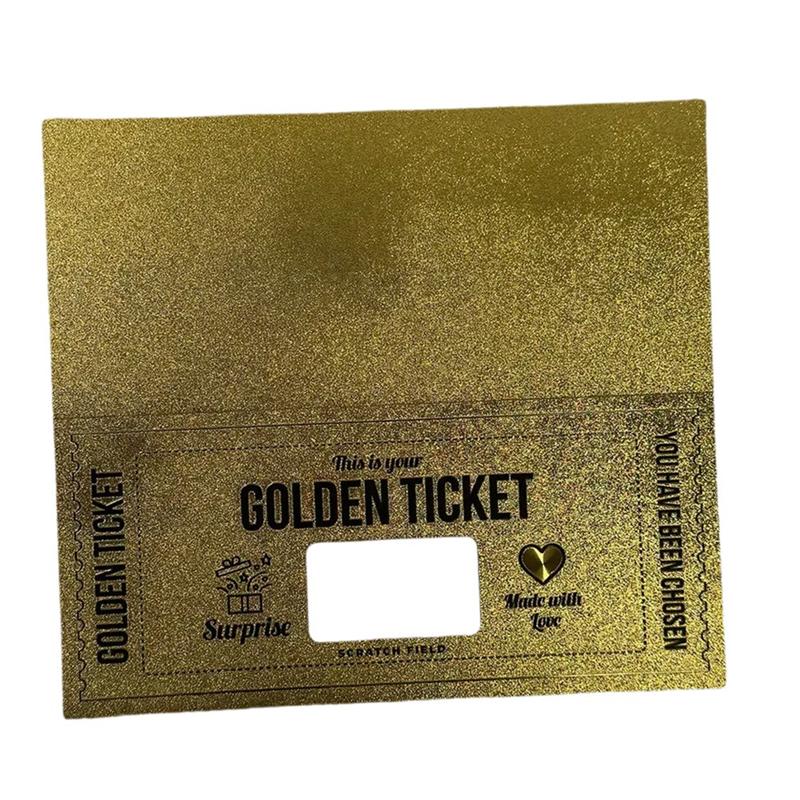 

AEE4-Gold Ticket Scratch Card Gravure Printing Greeting Card Luxury Gift Birthday Blessing DIY Scratch Gift золотий