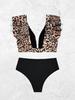 2025 Leopard Print Sexy High-waisted Split Cross Bikini for Women