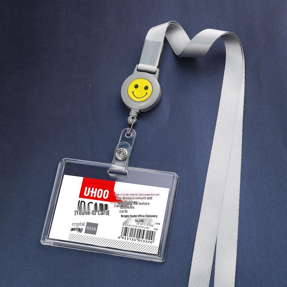 Acrylic Stretchable Badge Holder with Retractable Lanyard for Student or Employee ID Cards