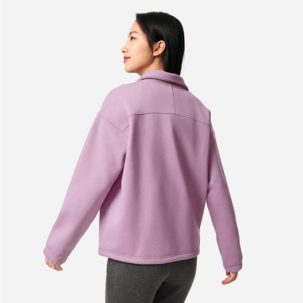 Li Ning Fitness Series Antibakterielles Antistatisches Locker geschnittenes Stehkragen Logo Sweatshirt Damen Sweatshirt AWDVF82-1