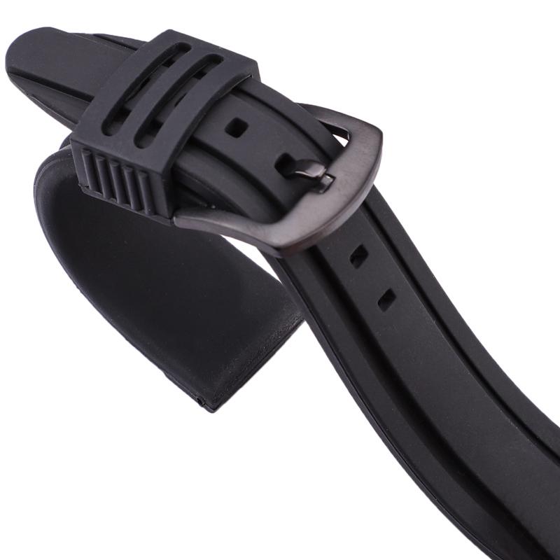 Watchband 22mm 24mm Silicone Watch Band Strap Sport Soft Diving Rubber Clock Watchbands Stainless Steel Pin Buckle Bracelet Accessories