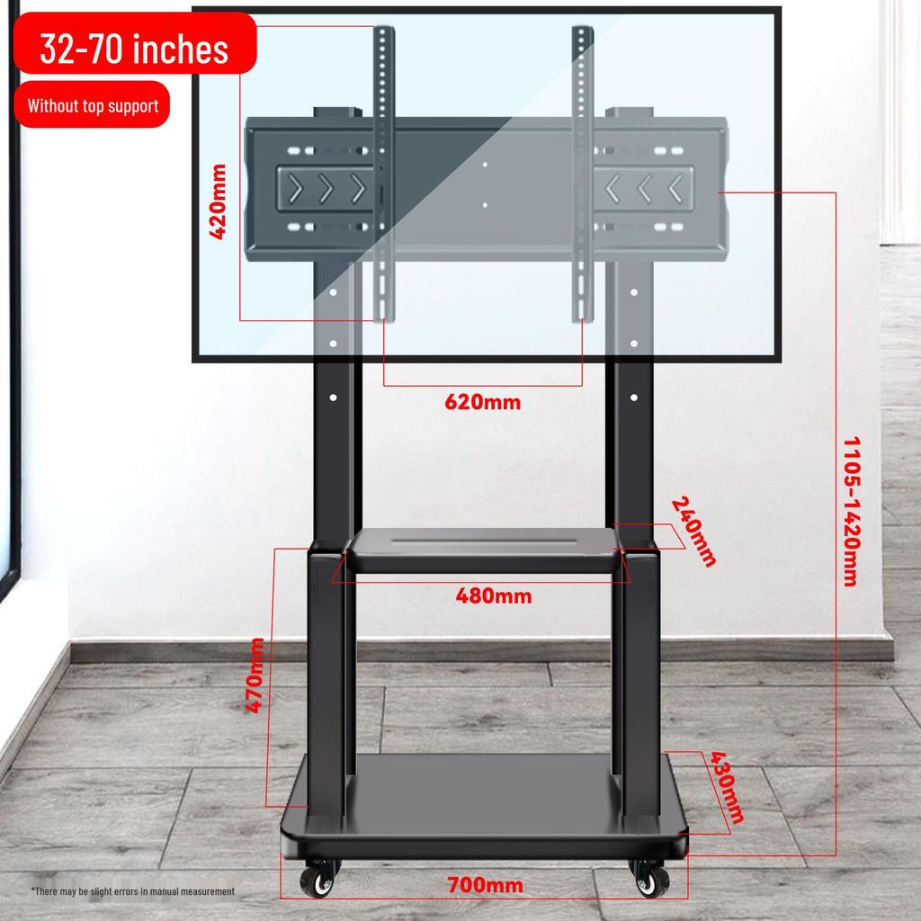 Mobile TV Stand with Wheels: All-in-One Teaching and Conference Tablet Shelf
