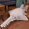 Large Simulated Sawtooth Shark Big Shark Doll Plush Toy Marine Life Blue Shark Whale Doll Rag Doll