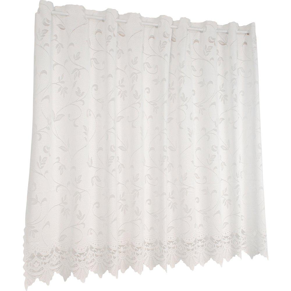 

Arie Sarasa Cafe Cafe 150 x 100 Leaf Pattern Curtain, cm, White, белый