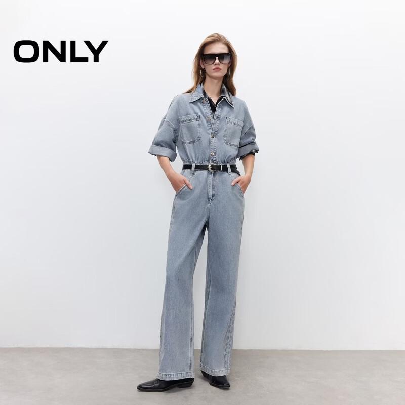 ONLY Women's Retro Workwear Denim Jumpsuit