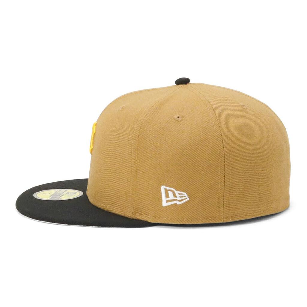 New Era 59FIFTY Cap by MLB Pittsburgh PIT Side Under Exclusive to and Side Straight Flat Adjustable Everyday Wear (70823792, NER35C7990) Pirates,