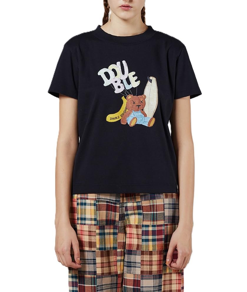 

Double Standard Clothing Bear Print Milled Women s T-Shirt, Navy, 0208-400-251