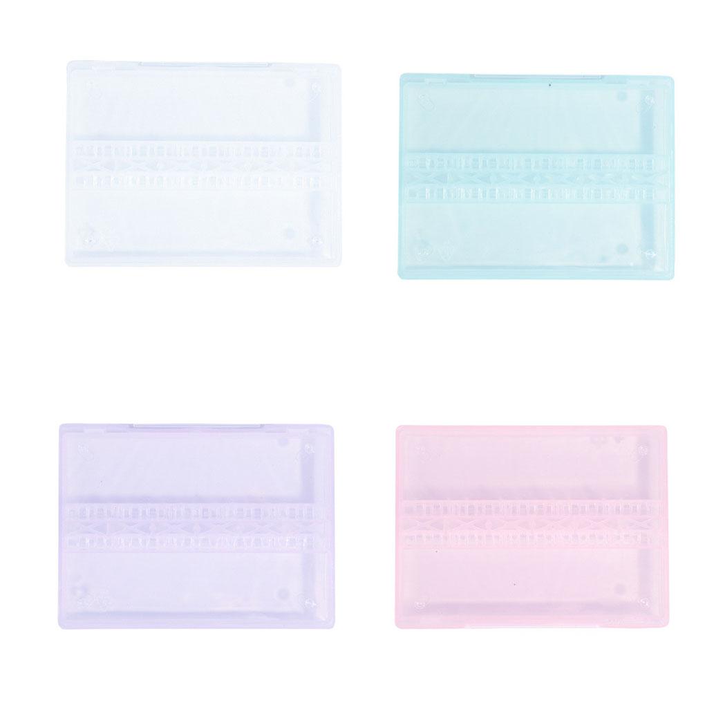 14 Slots Empty Clear Drill Bits Storage Case Box Plastic Display Grinding Heads Holder Organizer Manicure Container