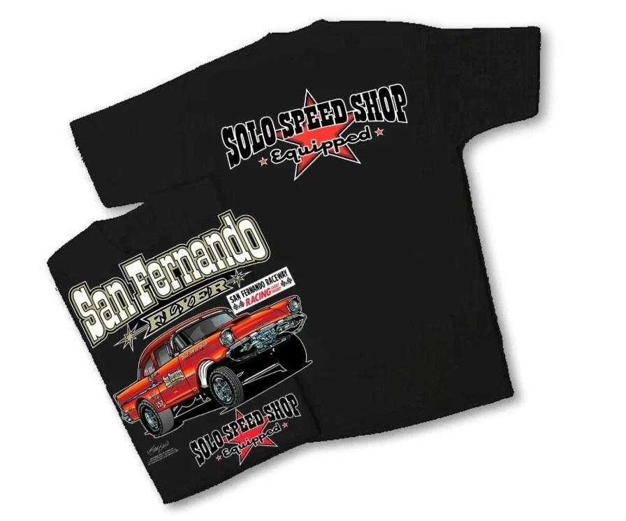 Solo Speed Shop San Fernando Flyer 57 Chev (24) T-shirt XXL