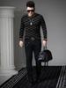 Ozhouzhan Men's Round Neck Sweater 2025 New Autumn and Winter Trendy Print Sweater Casual Knitted Bottoming Shirt