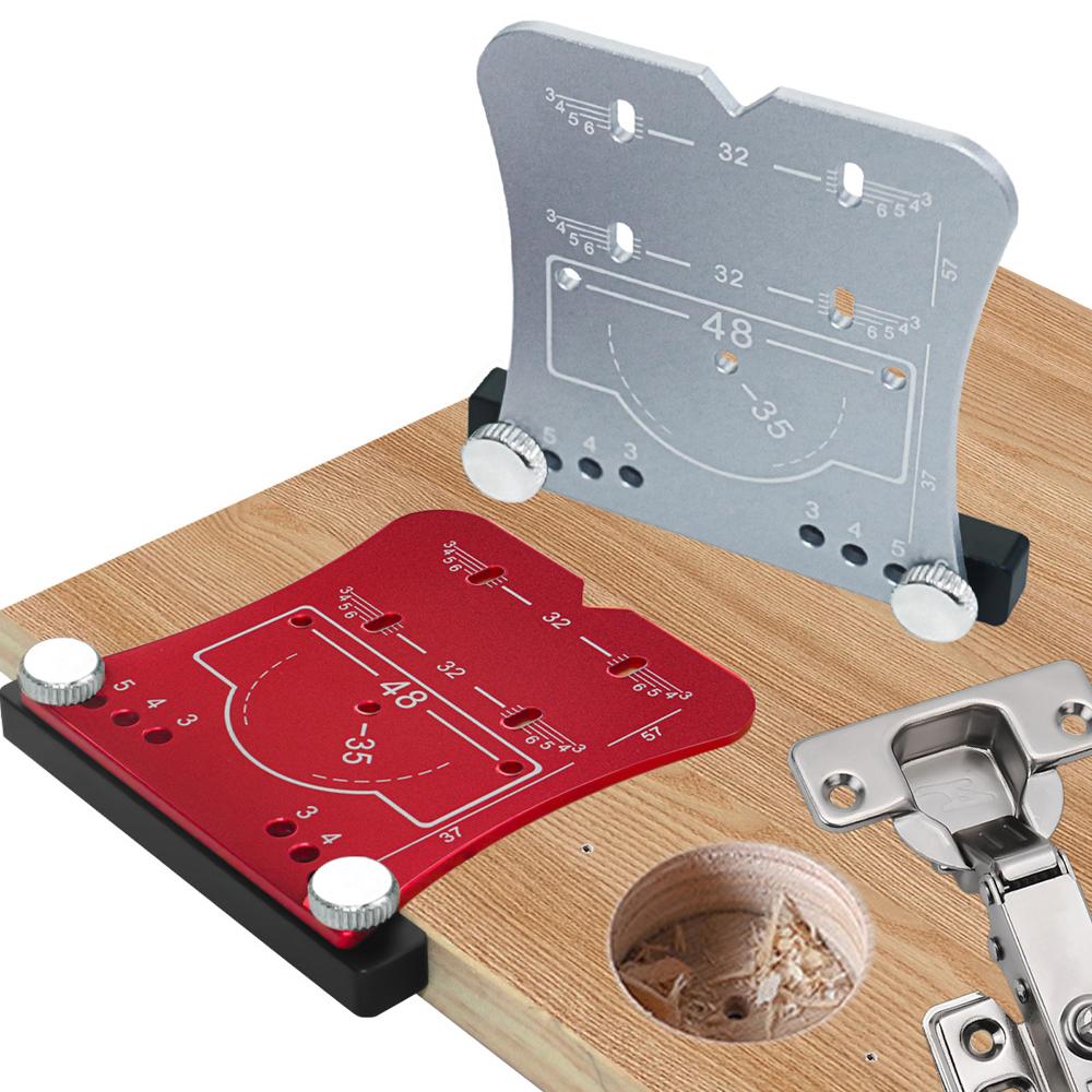 35mm Hinge Hole Opener Aluminum Alloy Hinge Hole Puncher Woodworking Hole Drilling Guide Locator